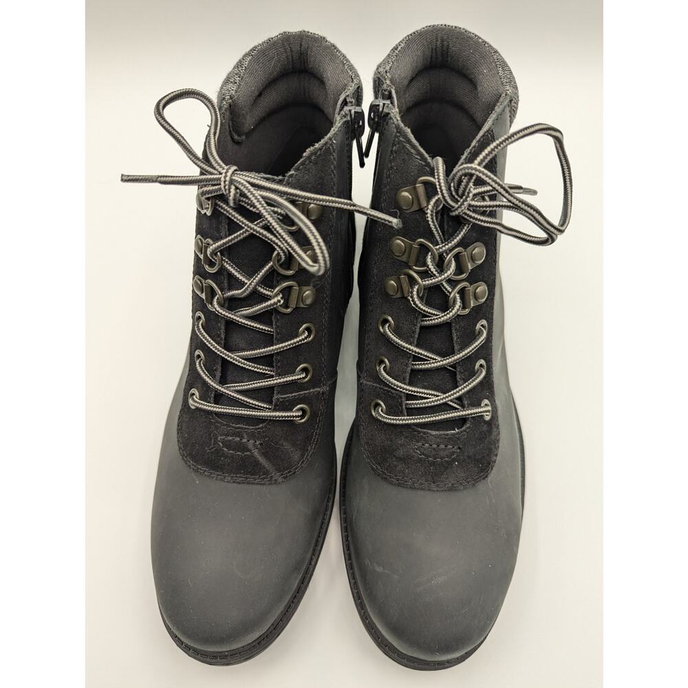 Clarks | Raisie Vita Boot Ankle Leather Zip Up & Tie | Sz 9.5 W - Picture 2 of 12